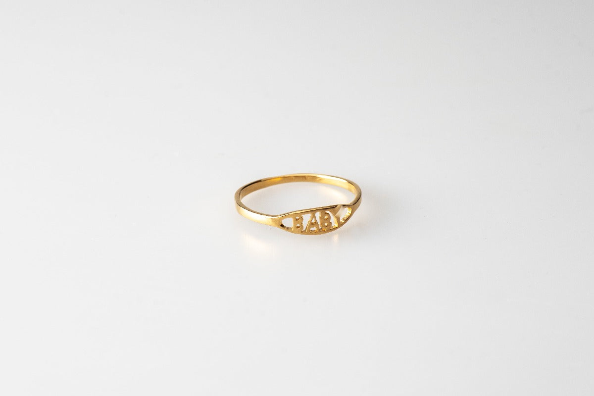 Anillo Baby base plata y baño de oro