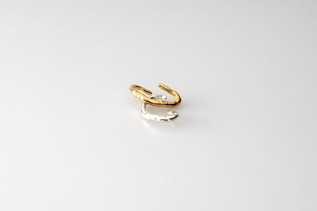 Earcuffs de plata y baño de oro