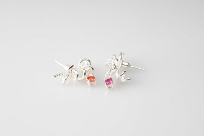 Aretes plata 925 con zirconias de diferentes colores Balance