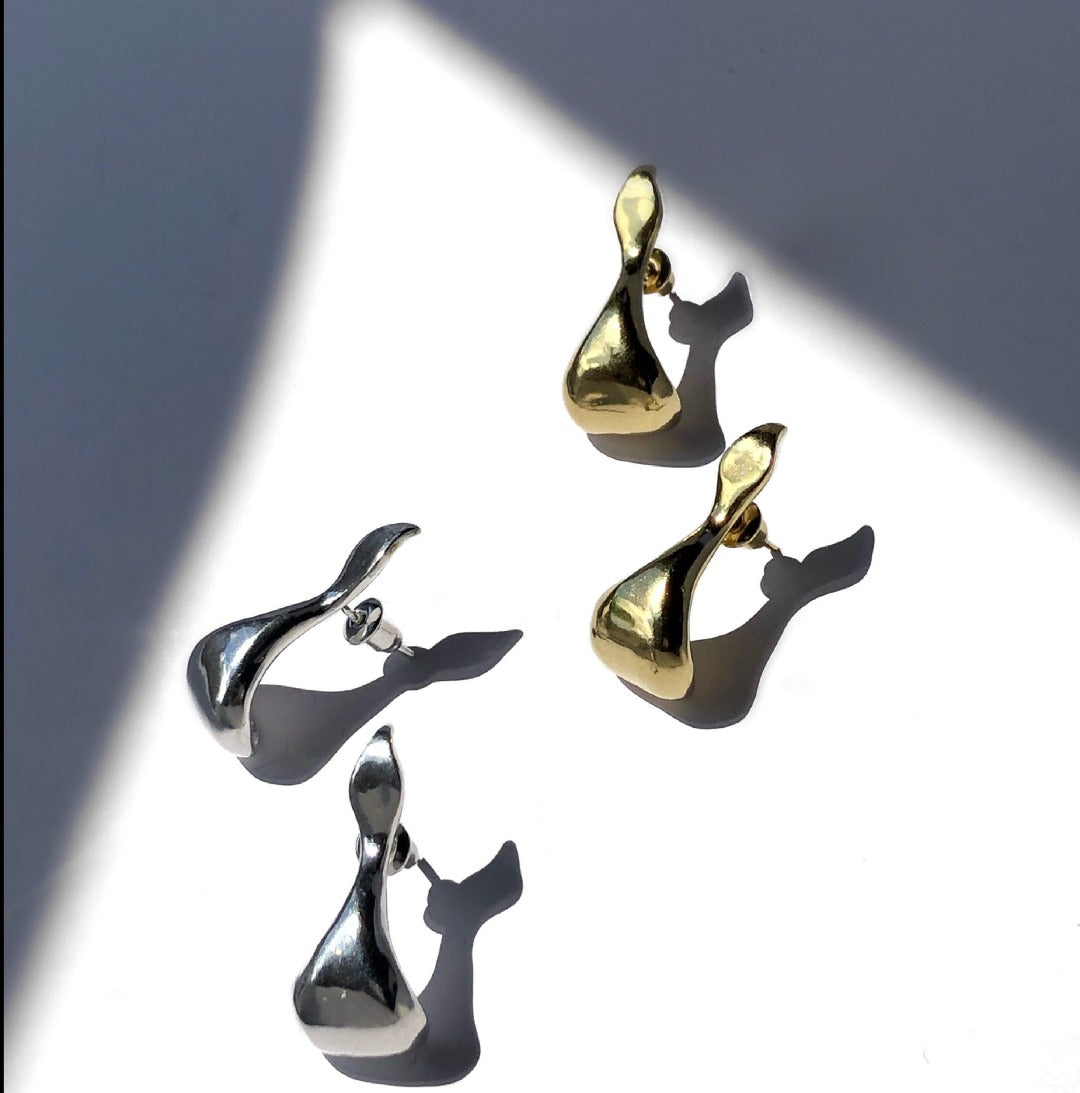 Juego de Aretes femme plata y baño de oro