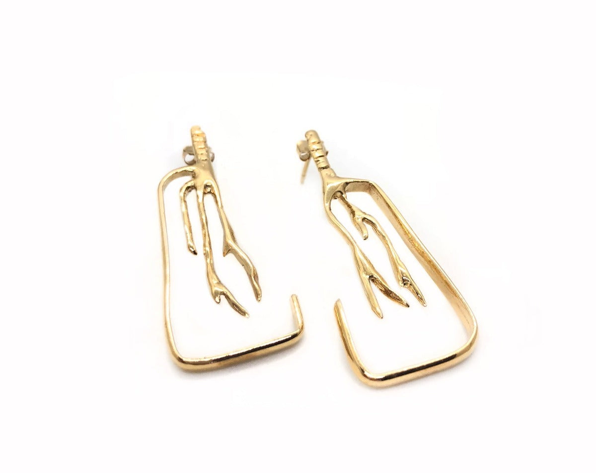 Aretes de baño de oro, joyería de autor