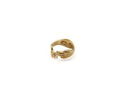 Anillo plata 925 y baño de oro, detalles joyería