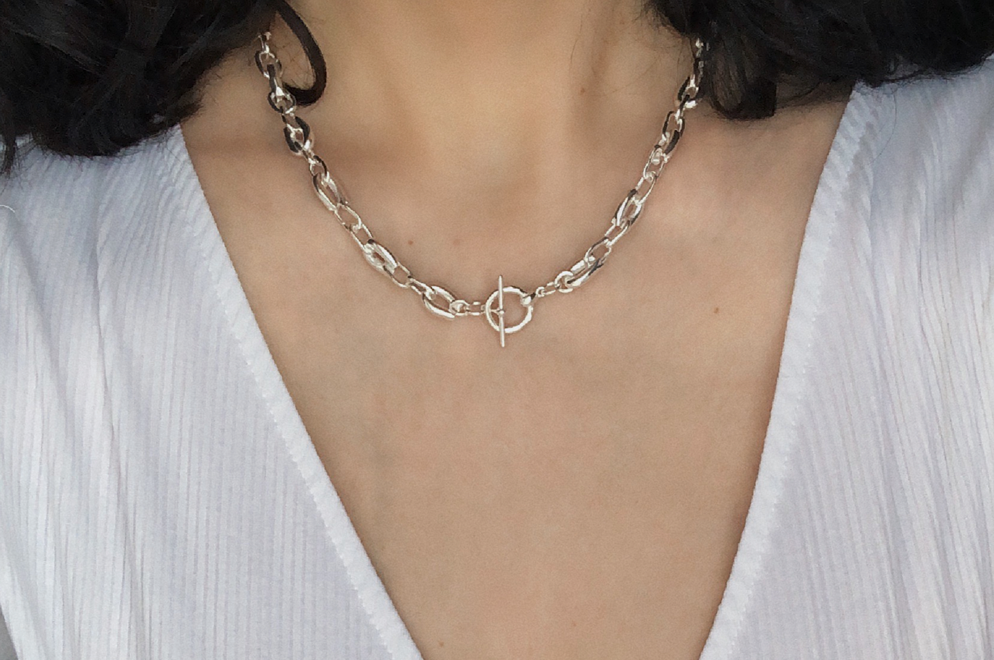Uso Cadena corazón plata