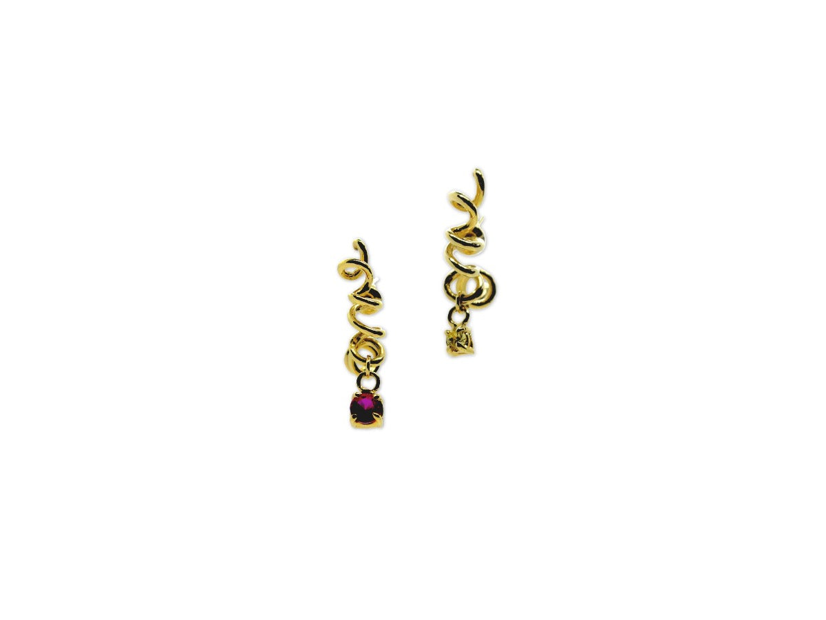 Aretes baño de oro con zirconia grande o chica, 