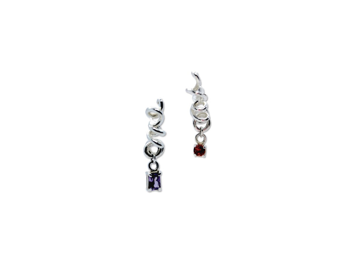 Aretes plata Balance con zirconia grande o chica